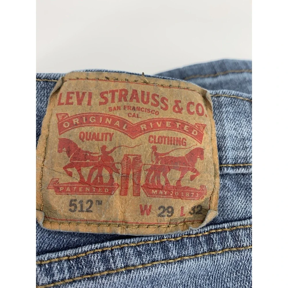 Levis 512 Jeans Mens 29x32 Blue Slim‎ Fit Tapered Leg Light Wash Denim Pants